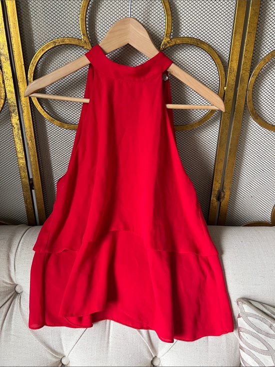 Zara Tops - Zara Red Halter-Style Layered Sleeveless Top